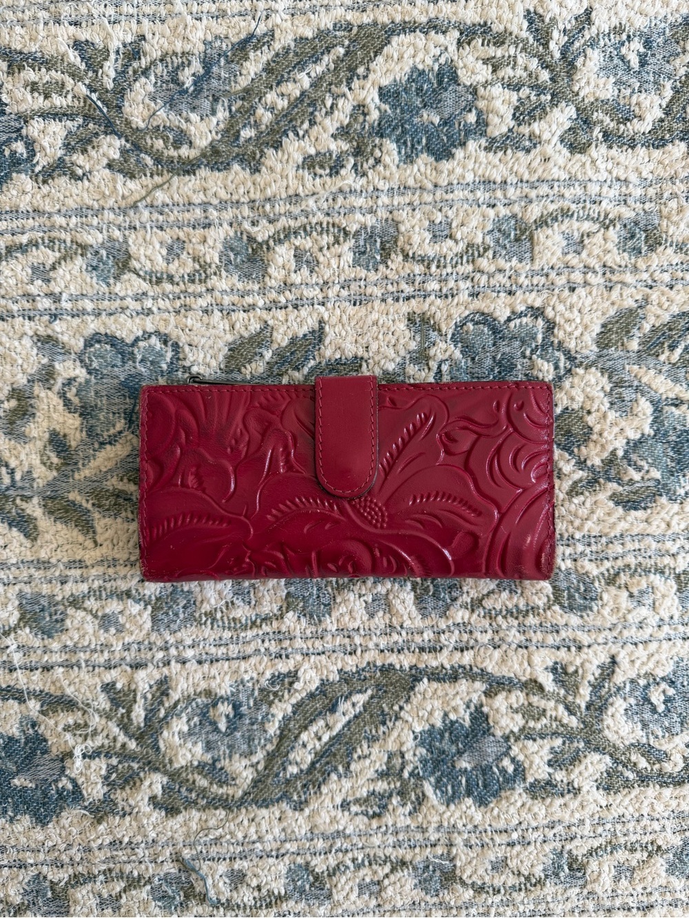 Patricia Nash Embossed Floral Leather Wallet - Hot Pink